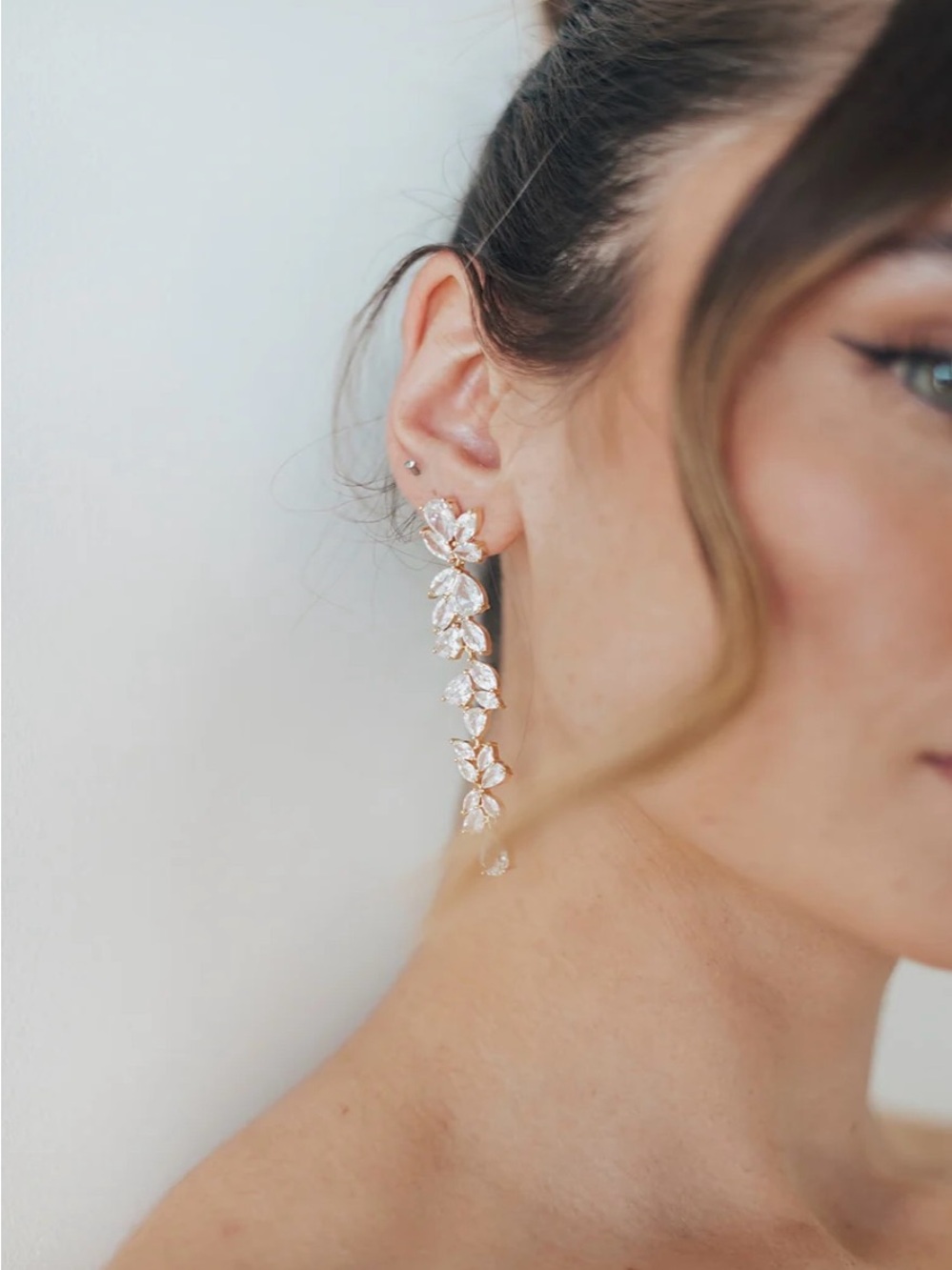 UNTAMED PETALS BY AMANDA JUDGE Gold Floral Cascade Earrings